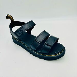 Dr. Martens sandals Klaire Leather Sandals Black Platform Gladiator women size 6